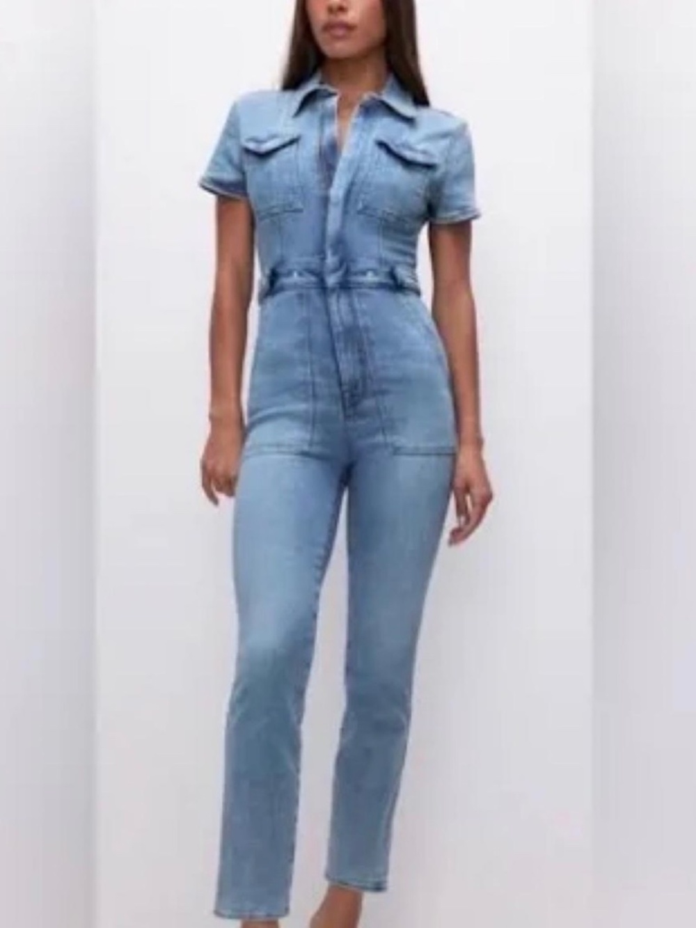 Good American Fit for Success denim jumpsuit